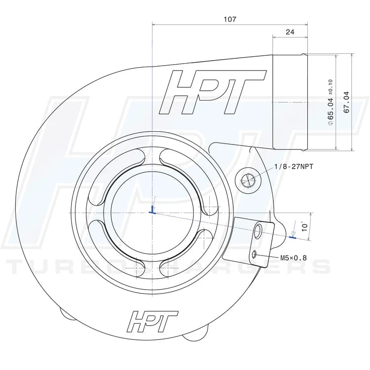 HPT F2 5862 Wassergekühlter Turbolader IWG (mit internem Wastegate) - HP Race Brands - HPT Turbo