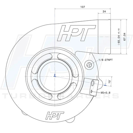 HPT F2 5862 Wassergekühlter Turbolader IWG (mit internem Wastegate) - HP Race Brands - HPT Turbo