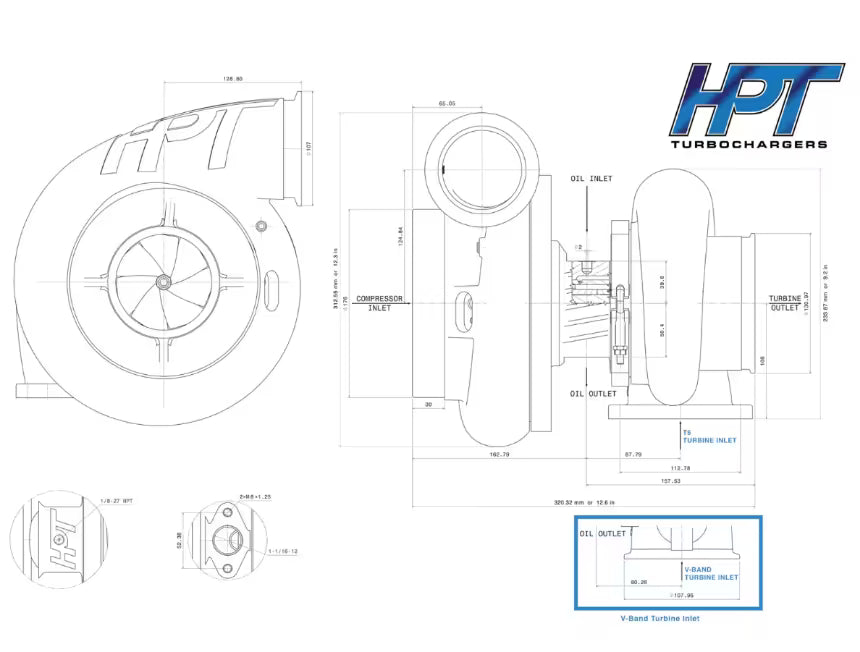 HPT F5 Serie Konstruktionsskizze